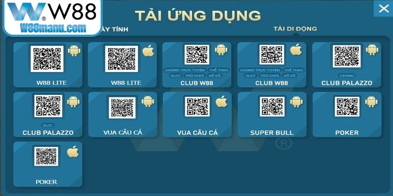 Tải app W88 đơn giản trên mọi hệ điều hành phổ biến và uy tín